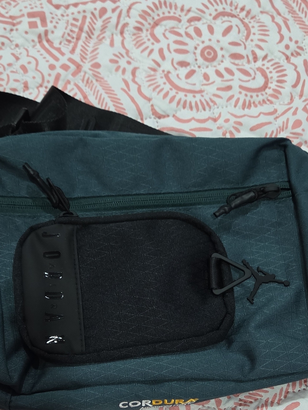 Jordan Teal Green Sling Bag with Black Strap